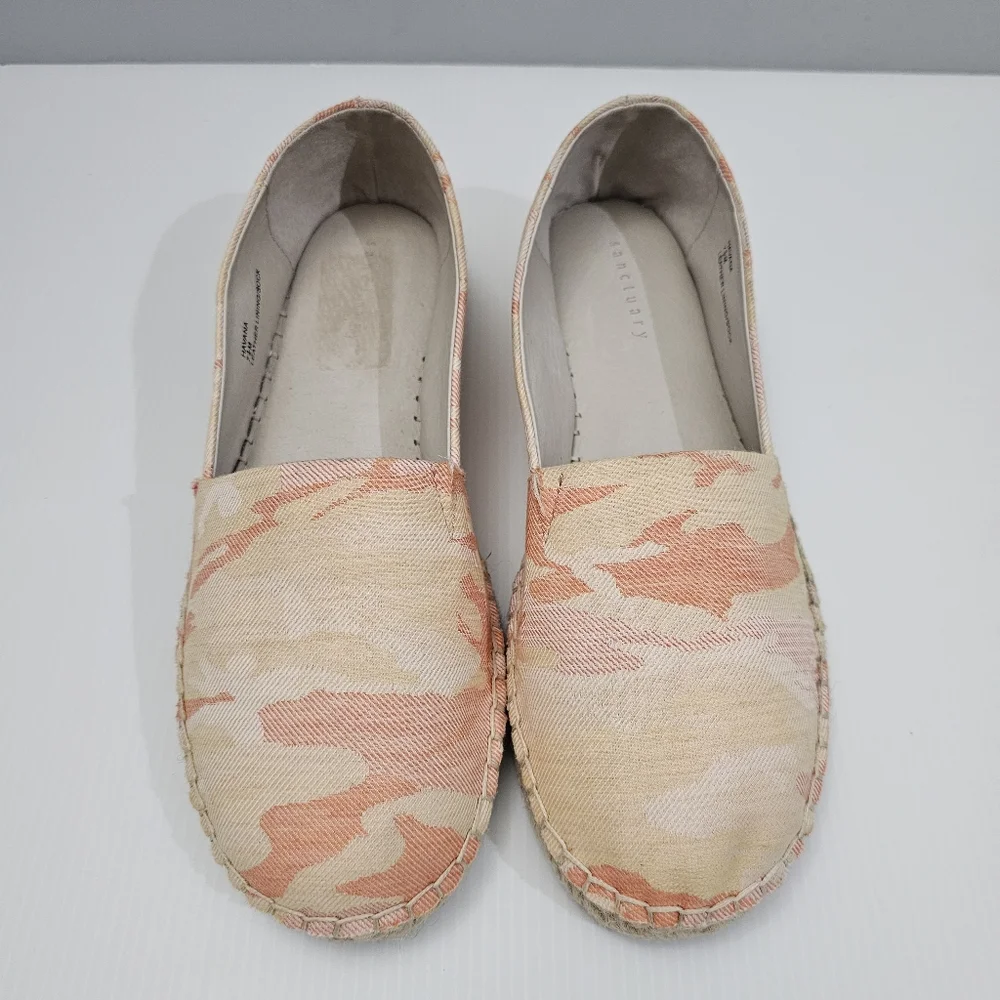 Sanctuary Havana Espadrille Womens 7.5 Printed Orange Slip On Loafer Casual Flat
